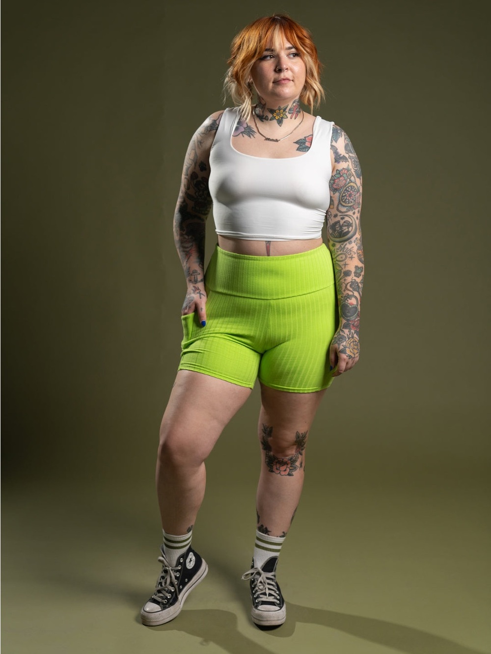 Black - Girrlscout Pheonix Ribbed Bike Shorts
